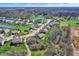 Aerial view of a residential neighborhood with houses, ponds, and green spaces at 6674 Buhrstone Ln, Avon, IN 46123