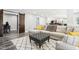 Open concept living room with sectional sofa and view into the kitchen area at 6707 Meadow View Ct, Avon, IN 46123