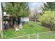 Expansive backyard featuring lush lawn, mature trees, and inviting fire pit at 6853 Cordova Dr, Indianapolis, IN 46221