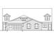 Detailed architectural drawing shows the brick facade, garage, and shuttered windows at 7421 Broadview Ln, McCordsville, IN 46055
