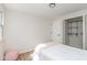 This bedroom offers good closet space and natural light with the bright window at 7624 Snowflake Dr, Indianapolis, IN 46227