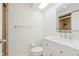 Modern bathroom with sleek vanity, updated fixtures, and a glass-enclosed shower at 8535 Olde Mill Circle West Dr, Indianapolis, IN 46260