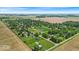 Panoramic aerial view of a charming community surrounded by picturesque farmland at 11054 N Shelby 490 W, New Palestine, IN 46163