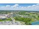 A wide aerial view showcasing a high school campus and athletic fields in a suburban area on a clear day at 13510 E 131St St, Fishers, IN 46037