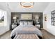 Comfortable bedroom with wainscoting, stylish decor, and abundant natural light at 15379 Alperton Rd, Fishers, IN 46037