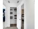 Walk-in closet has shelving and is ready for storage at 15379 Alperton Rd, Fishers, IN 46037