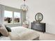 Comfortable bedroom with a dresser, and a large window offering a tranquil view at 2212 Foothill Dr, Greenfield, IN 46140