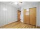 Bedroom featuring hard wood floors, closet and neutral decor at 318 Camby St, Greenwood, IN 46142