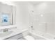 Clean bathroom featuring a tub, white walls, and a granite vanity top at 4327 Persian St, Greenwood, IN 46143