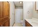 This bathroom features a single sink, a vanity with storage, a shower and bathtub combination, and neutral decor at 4339 W Briarwood Rd, Monrovia, IN 46157