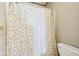 This bathroom features a shower with a stylish curtain and a white toilet at 4339 W Briarwood Rd, Monrovia, IN 46157