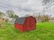 Red barn with classic gambrel roof and double doors, set on a grassy lawn at 4715 Southern Ave, Anderson, IN 46013