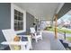 Relaxing front porch featuring white Adirondack chairs, stylish decor, and a covered ceiling at 4719 Evanston Ave, Indianapolis, IN 46205