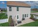 Aerial view of home featuring backyard with patio and green lawn at 5209 Twin Bridge Blvd, Indianapolis, IN 46239