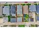 Aerial view of a house with approximate property lines outlined in red at 715 Cottage Ave, Indianapolis, IN 46203