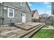 A backyard featuring a wooden deck, fence, and small grassy area at 715 Cottage Ave, Indianapolis, IN 46203