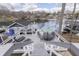 Elevated deck featuring stairs, lounge chairs, and scenic lake views at 7668 Heather Dr, Nineveh, IN 46164