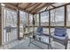 Enclosed porch with comfortable seating and views of the lake at 7668 Heather Dr, Nineveh, IN 46164