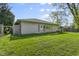 Lush backyard featuring a well-maintained lawn, mature trees, and a fence for added privacy at 8560 N College Ave, Indianapolis, IN 46240