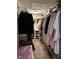 Walk-in closet with shelving for storage and hanging clothes at 12802 Ari Ln, Fishers, IN 46037