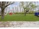 Large grassy backyard with mature trees, a shed and ample space for outdoor activities and enjoyment at 217 S 17Th Ave, Beech Grove, IN 46107