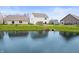 Scenic view of community pond with surrounding homes and green space at 2681 Pumpkin Patch Ln, Indianapolis, IN 46229
