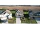 Beautiful aerial view of the house showcasing its landscaped yard and neighborhood at 3117 Allesley Way, Westfield, IN 46074