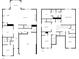 Two-story floor plan featuring multiple bedrooms, bathrooms, living spaces, and a garage at 3278 Jasper Ln, Brownsburg, IN 46112