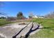 Backyard firepit and seating area with home in background at 3559 N Us Highway 41, Bloomingdale, IN 47832
