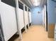 Bathroom stall interior with white dividing panels, light blue painted brick walls, and a beige floor at 3559 N Us Highway 41, Bloomingdale, IN 47832