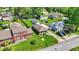 Aerial view showcases a neighborhood with mature trees, well-manicured lawns, and convenient street access at 3809 Wildwood Dr, Indianapolis, IN 46239