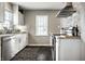 Modern kitchen with white cabinets, stainless steel appliances, and ample counter space at 5140 Indianola Ave, Indianapolis, IN 46205