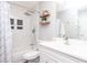 Beautiful renovated bathroom with stand up shower with built in shelves and new vanity at 5713 Bradston Way, Indianapolis, IN 46237