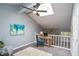 Second floor office with vaulted ceiling and stone fireplace at 5713 Bradston Way, Indianapolis, IN 46237