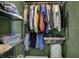Walk-in closet featuring storage shelves and hanging rods for organization at 601 Ridge Rd, Greenwood, IN 46142