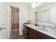 Bright bathroom showcasing a shower, large mirror and sink at 6156 N Cedarwood Dr, McCordsville, IN 46055