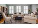 Bright living room with hardwood floors, neutral furnishings, and ample natural light at 675 Greenford N Trl, Carmel, IN 46032