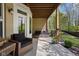 Covered patio featuring comfortable outdoor furniture and serene backyard views at 675 Greenford N Trl, Carmel, IN 46032