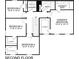 Second floor floorplan featuring four bedrooms, two bathrooms and a laundry room at 7167 Finley Creek Dr, Whitestown, IN 46075