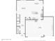 First floor floorplan showing a spacious living room, kitchen, and garage at 8663 Kellner St, Pendleton, IN 46064