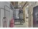 Unfinished basement showing fitness area with workout equipment, offering space for exercise at 9760 Logan Ln, Fishers, IN 46037