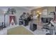 Home office area with neutral carpet, a modern desk, and natural light at 9760 Logan Ln, Fishers, IN 46037