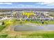 Aerial view features 10844 Tedder Lake Drive with pond, playground and neighborhood at 10844 Tedder Lake Dr, Indianapolis, IN 46239