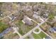An aerial view of the property showing the neighborhood homes and quiet tree-lined streets at 1234 E 71St St, Indianapolis, IN 46220