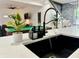 Close up of a modern kitchen sink and countertops with a plant at 1321 Union St, Indianapolis, IN 46225