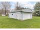 Detached two-car garage with white door and siding, offering ample parking and storage space at 1737 W 200 N, Greenfield, IN 46140