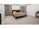 Bedroom with a plush bed, stylish curtains, and cozy carpet at 20398 N Pacific Ave, Westfield, IN 46074