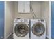 Well-equipped laundry room featuring a washer and dryer, with storage above at 2305 Van Ness Pl, Indianapolis, IN 46240