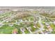 An aerial shot showcases a tranquil suburban neighborhood with well-kept lawns and winding streets at 3130 Shadow Lake Dr, Indianapolis, IN 46217
