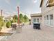 Paver patio perfect for outdoor dining and entertaining, featuring string lights and furniture at 3789 Shady Pointe Row, Greenwood, IN 46143
